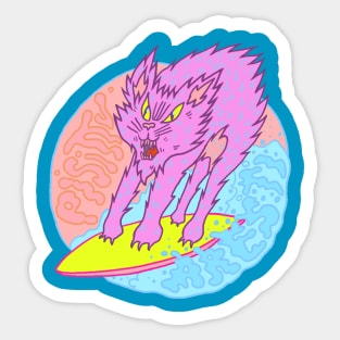 Surfer Cat Pisittu Aresti - by Miskel Design Sticker